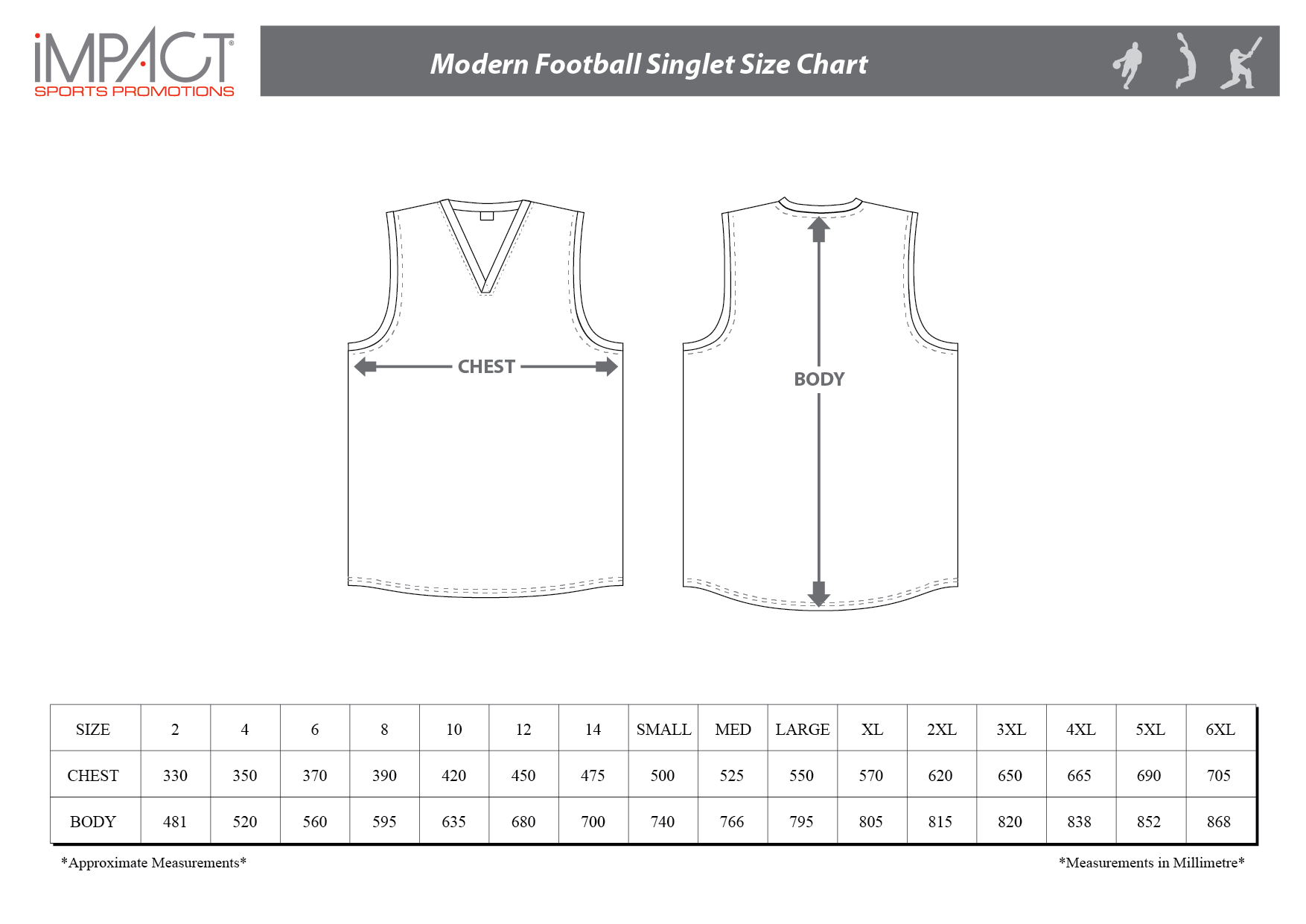 Attica Wetsuits Size Chart