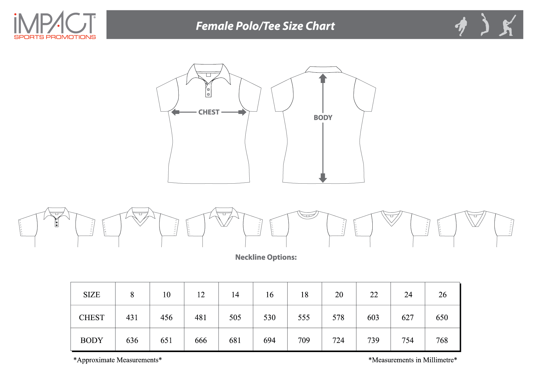 Female Size Chart Australia